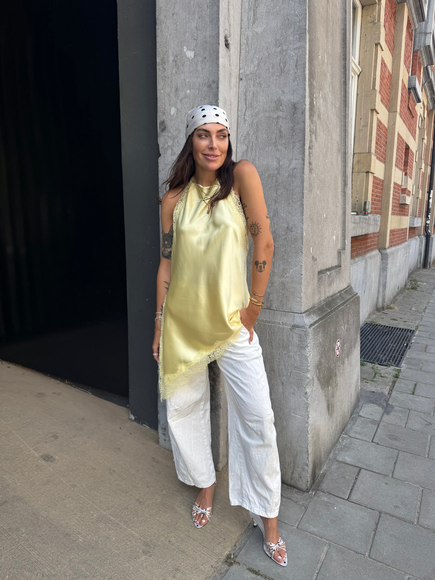 Soleil satijnen top