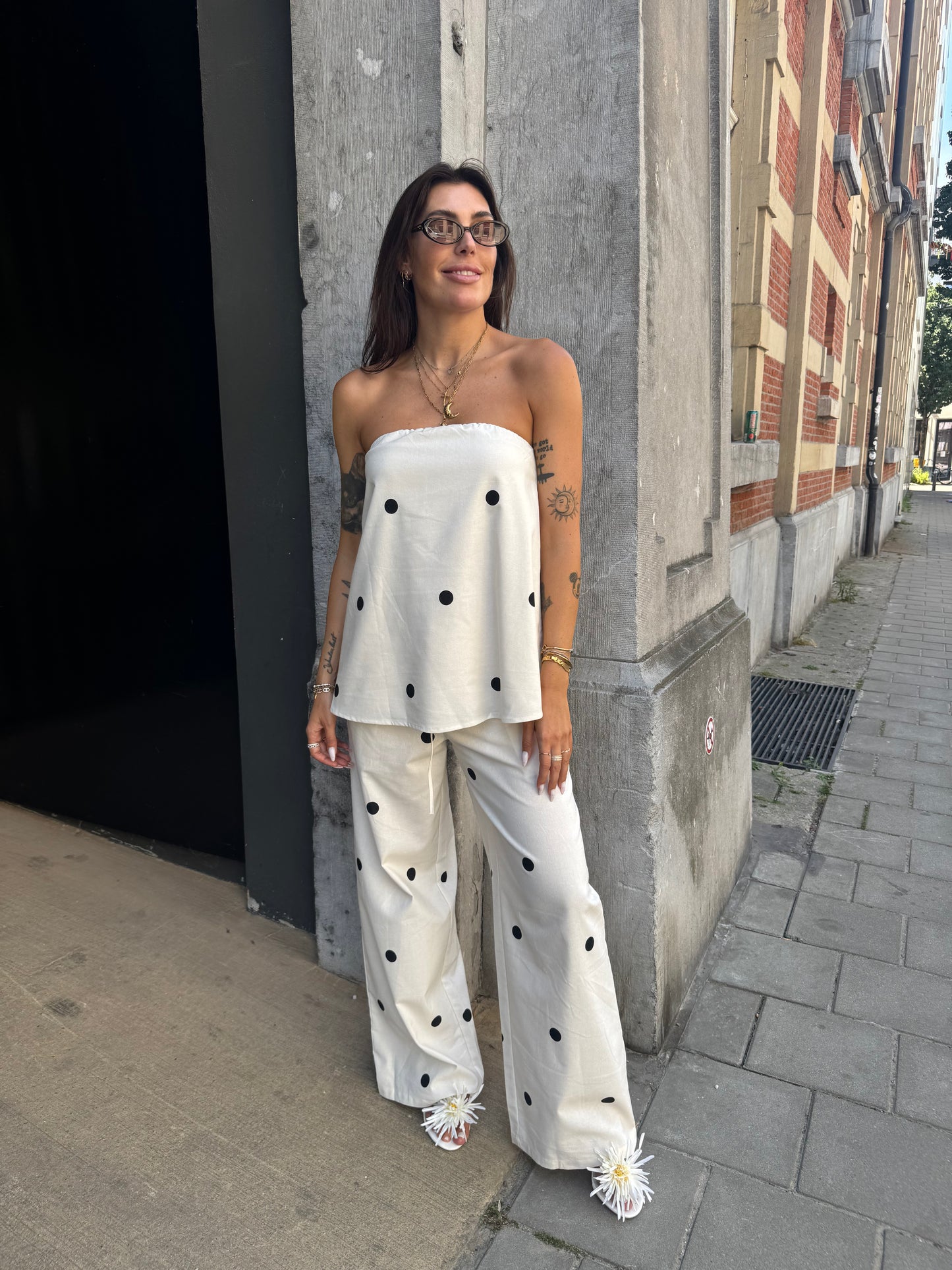Coco polka linnen top