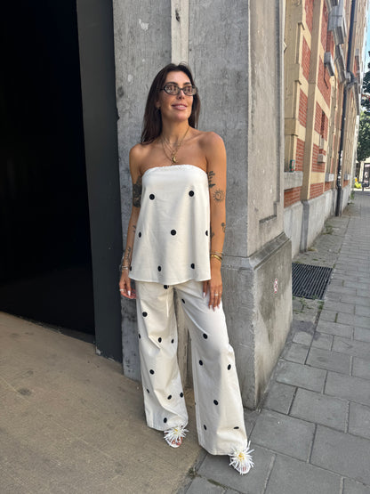 Coco polka linnen top
