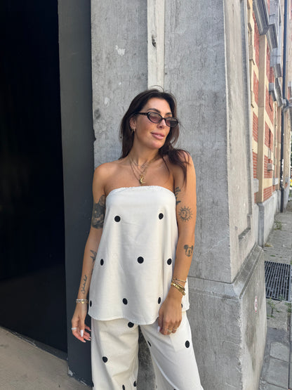 Coco polka linnen top