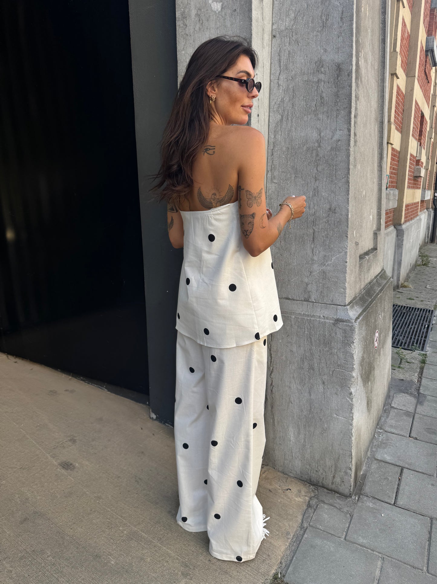 Coco polka linnen top