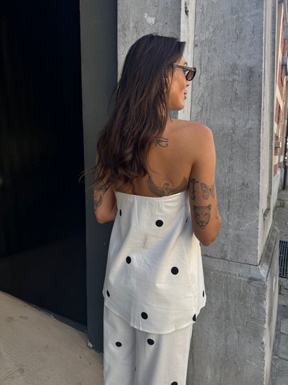Coco polka linnen top