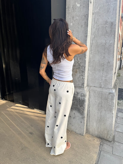 Coco polka linnen broek