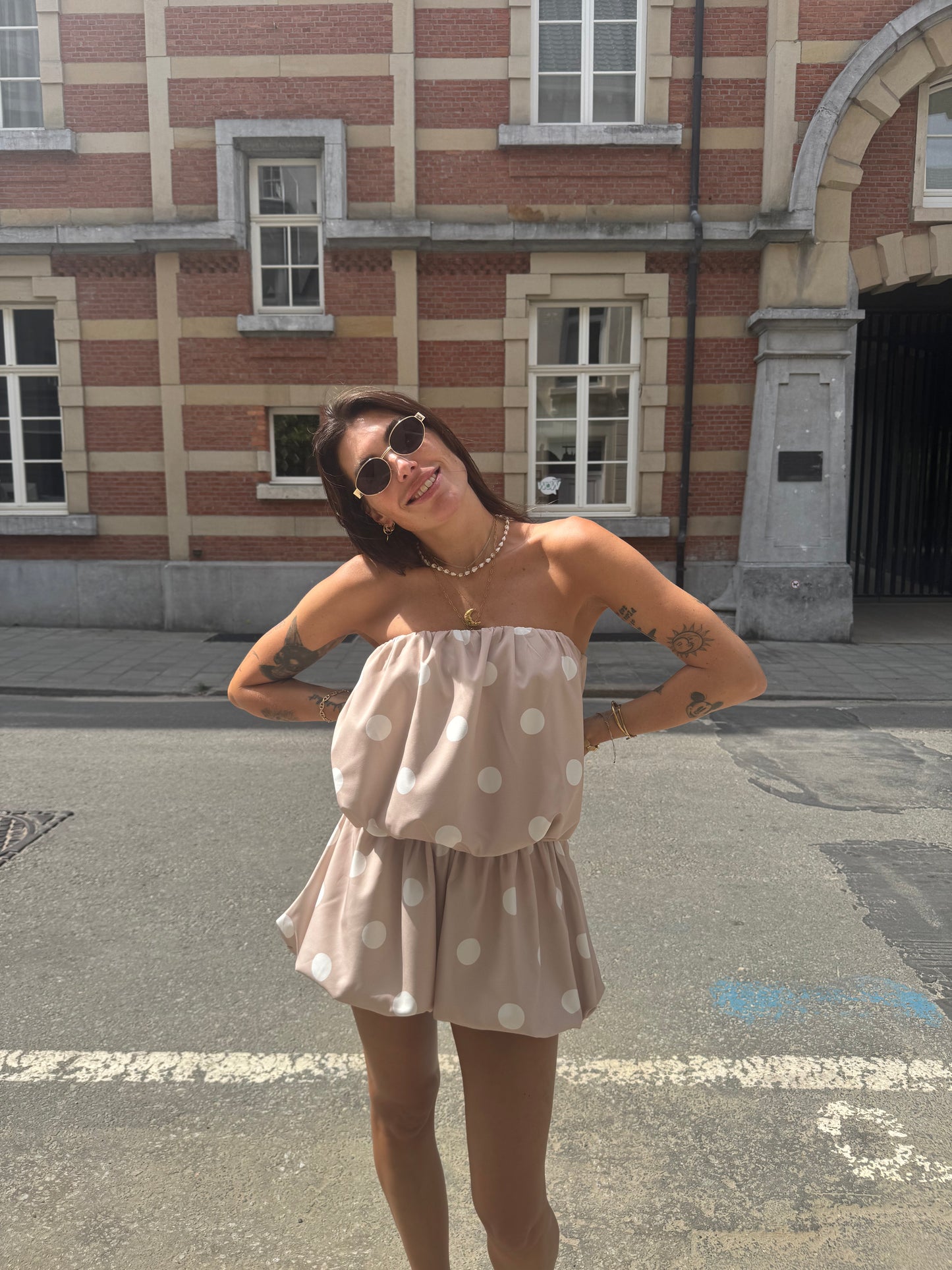Paulien polka playsuit